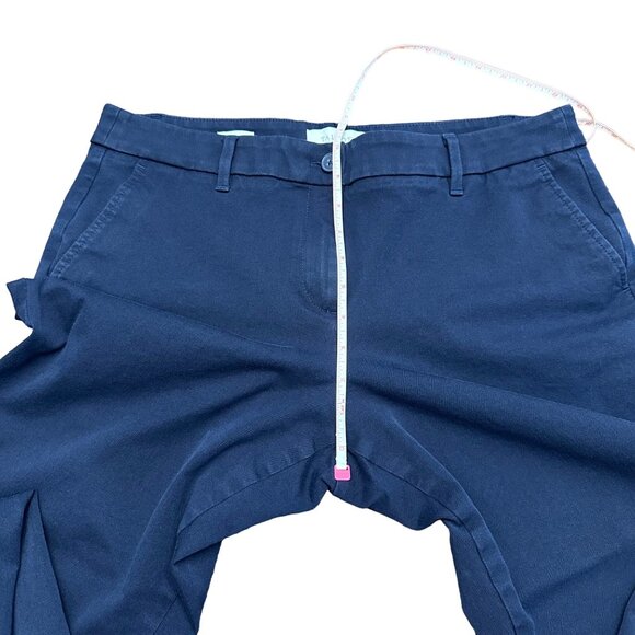 Talbots Pants Women 14 Petite Navy Blue Cropped Flat Front Ankle - Picture 5 of 15